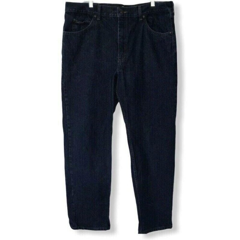 Lee Jeans Mens 42 X 32 Regular Fit Straight Leg Blue Denim